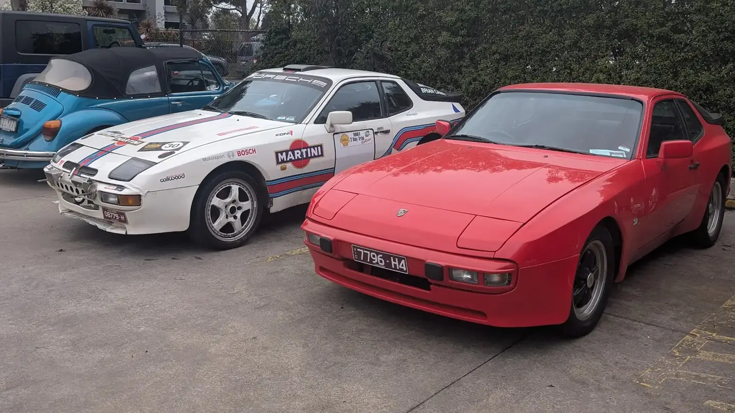 A line-up of classic cars on Victorian club permits